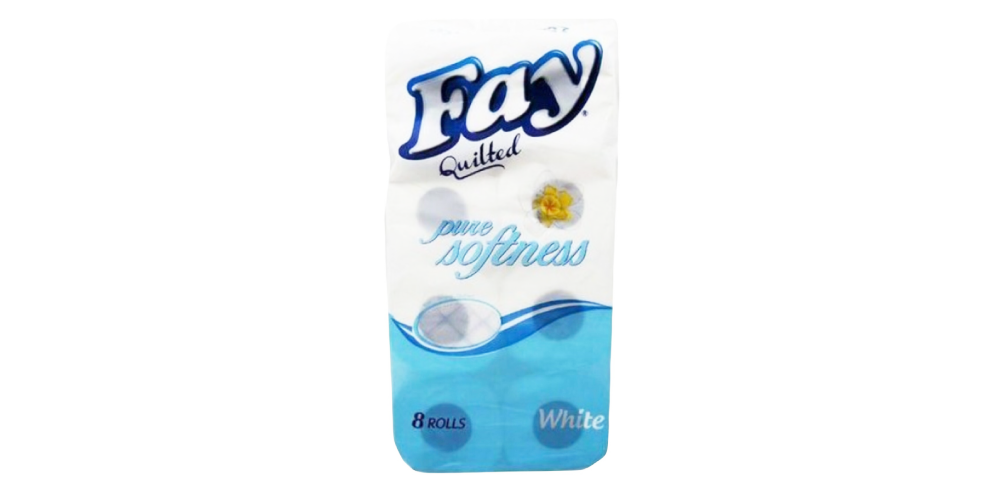 Fay Toilet Paper White 6 Packs x 8 Rolls (48 Rolls Total)